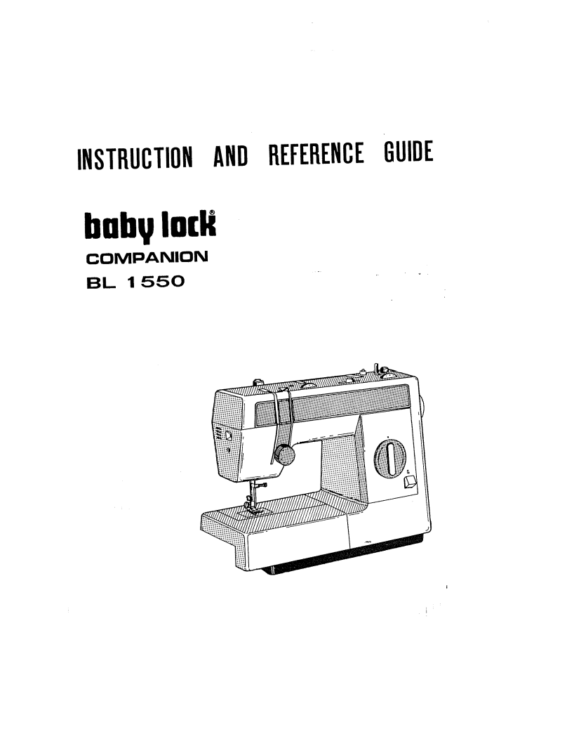 Instruction Manual, Baby Lock BL1550
