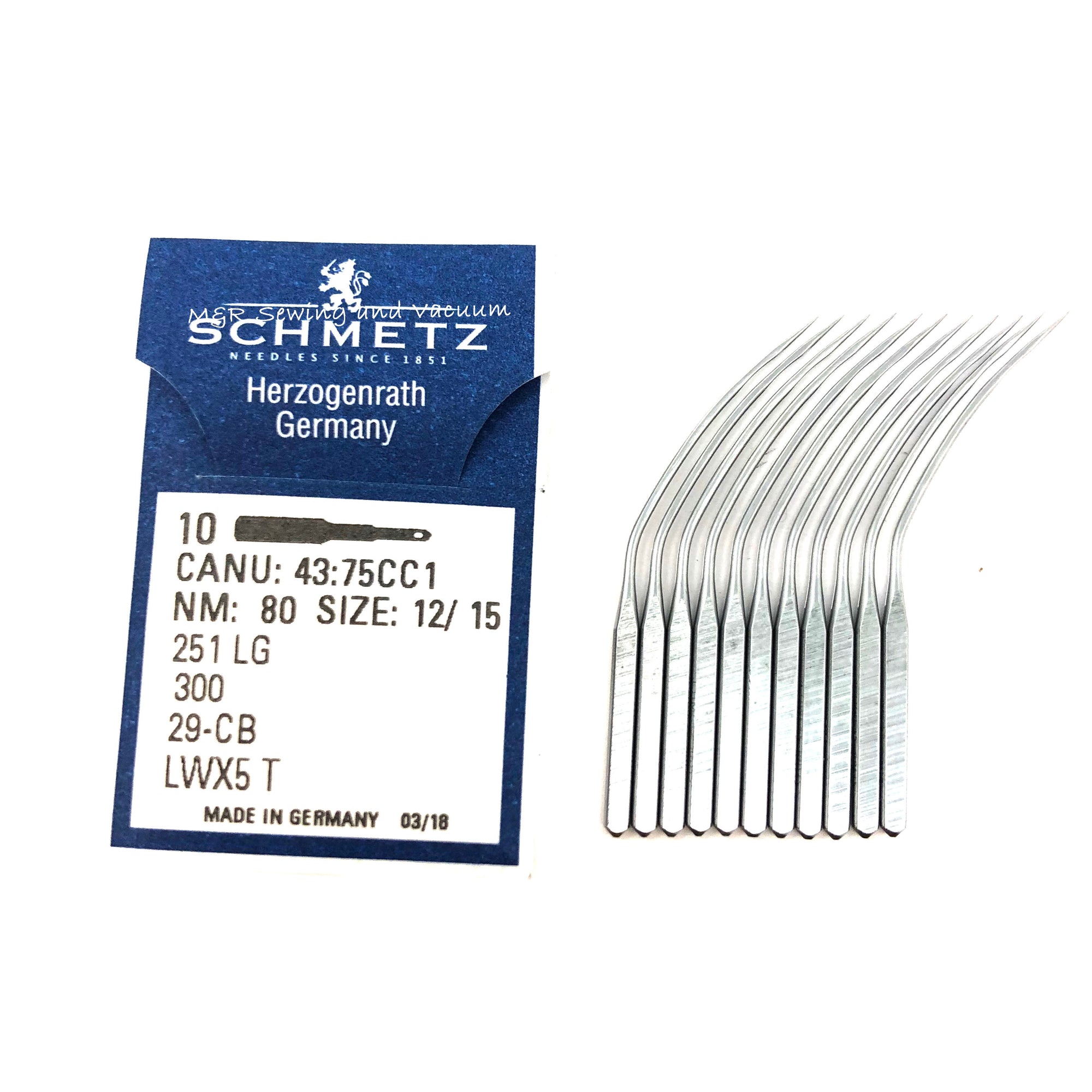Schmetz Industrial Blindstitch (Curved) Needles - 80/12