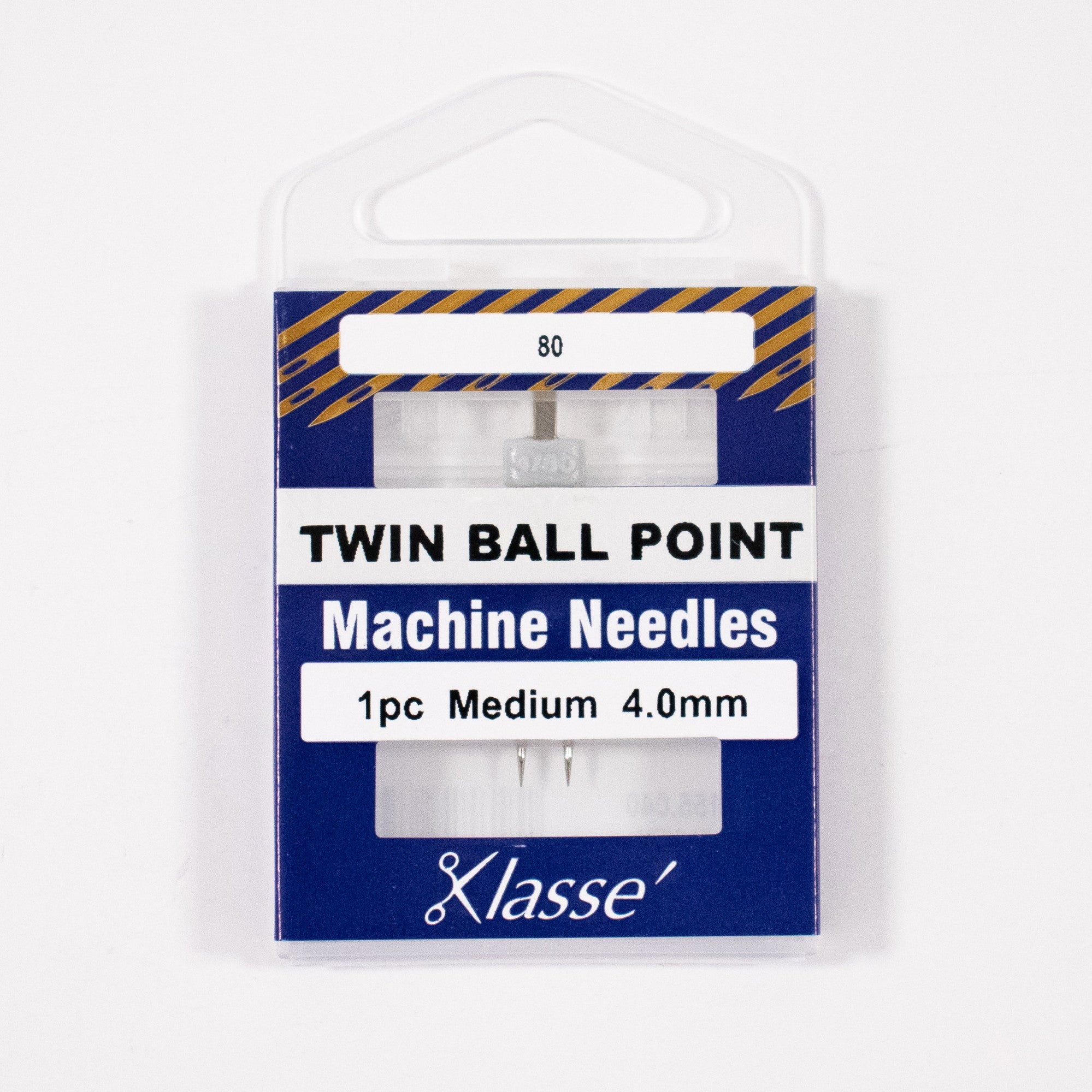 Twin Ballpoint Needle 4.0mm wide, Size 80/12, Pkg.1
