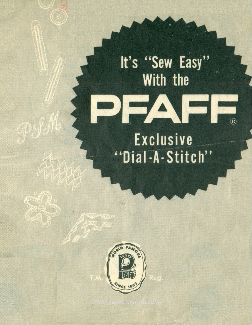 Instruction Manual, Pfaff Dial A Stitch