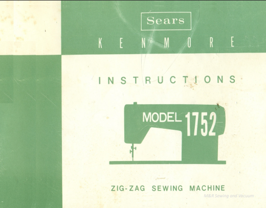 Instruction Manual, Kenmore 1752