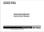 Euro-Pro EP382 Instruction Manual