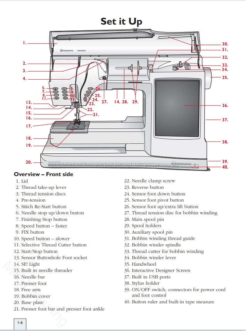 Instruction Manual, Husqvarna Designer SE