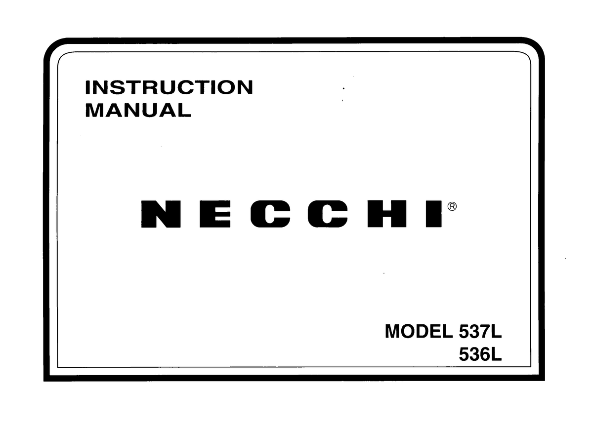 Necchi 537L-536L Instruction Manual