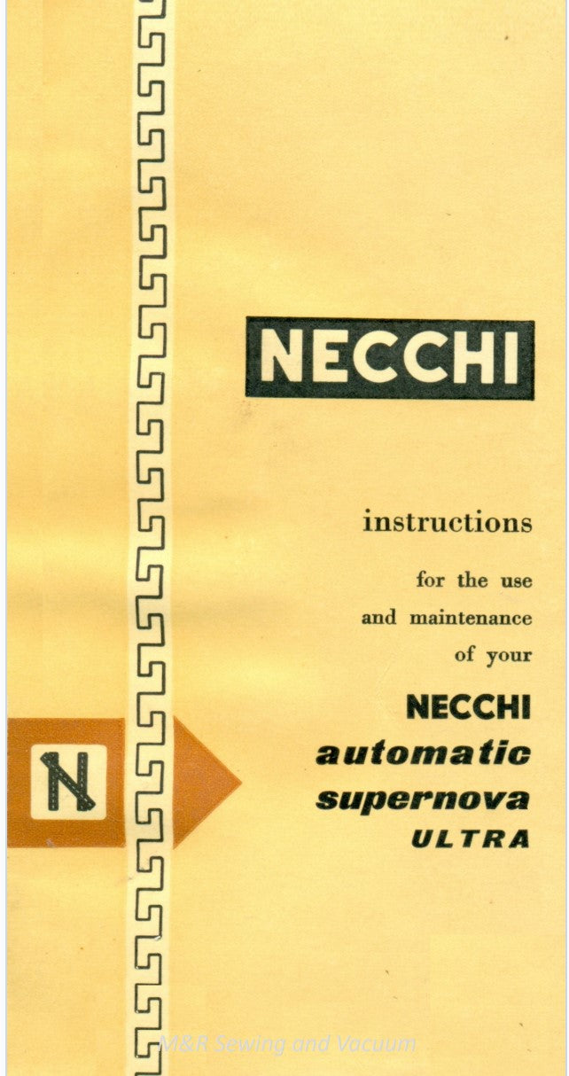 Instruction Manual, Necchi SuperNova Automatic Ultra