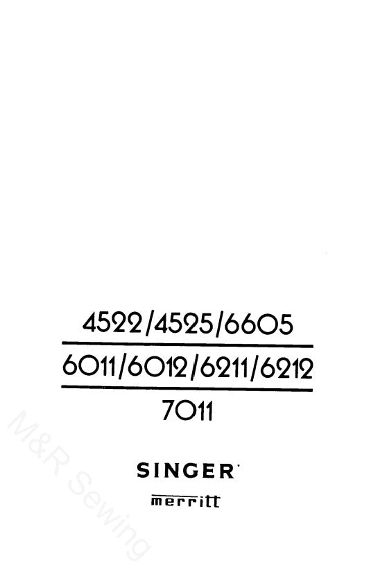 Instruction Manual, Singer