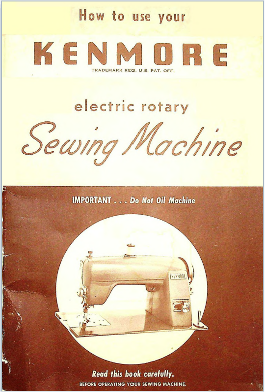 Instruction Book, Kenmore Model 120.491