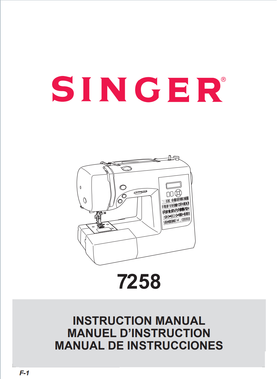 Instruction Manual, Singer 7258