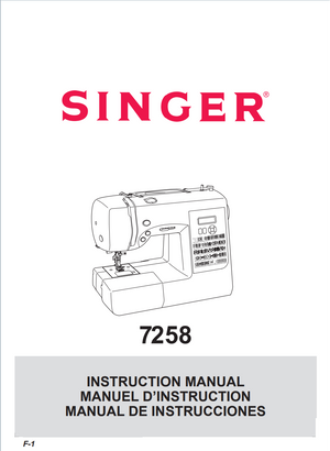 Instruction Manual, Singer 7258