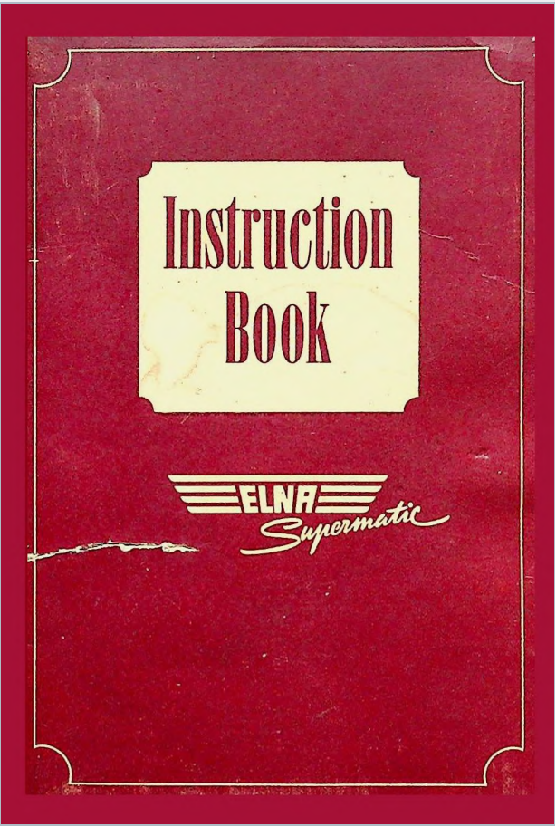 Elna Supermatic Instruction Manual
