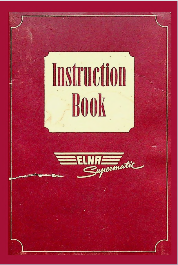 Instruction Manual, Elna