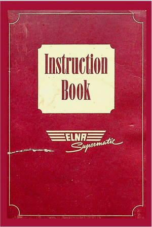 Instruction Manual, Elna