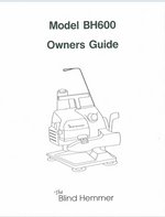 Baby Lock BH600 Blindhemmer Instruction Manual