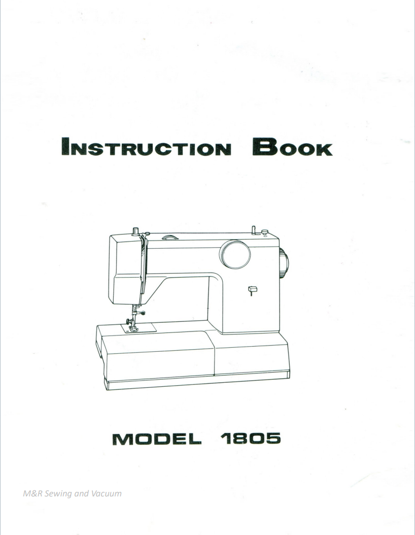 Instruction Manual, Singer 1805