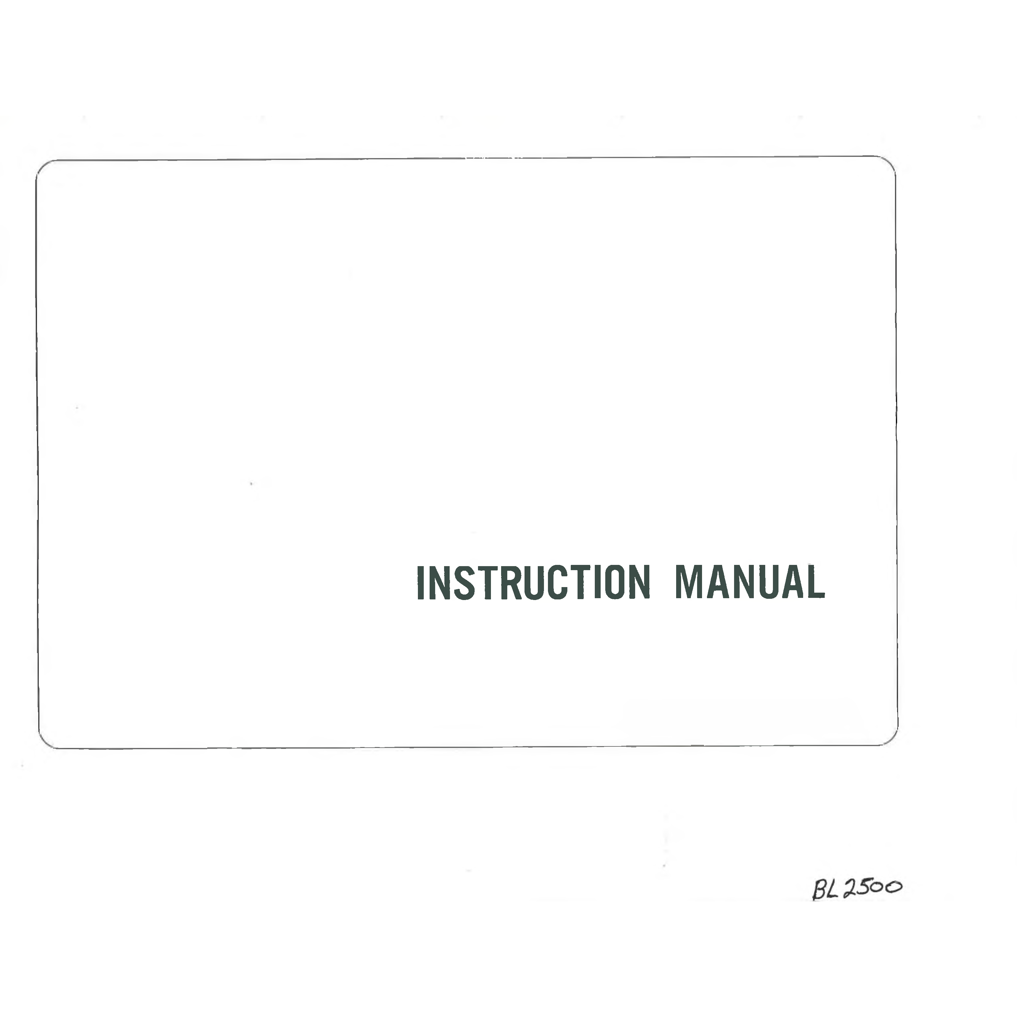 Baby Lock BL2500/BL3500 Instruction Manual
