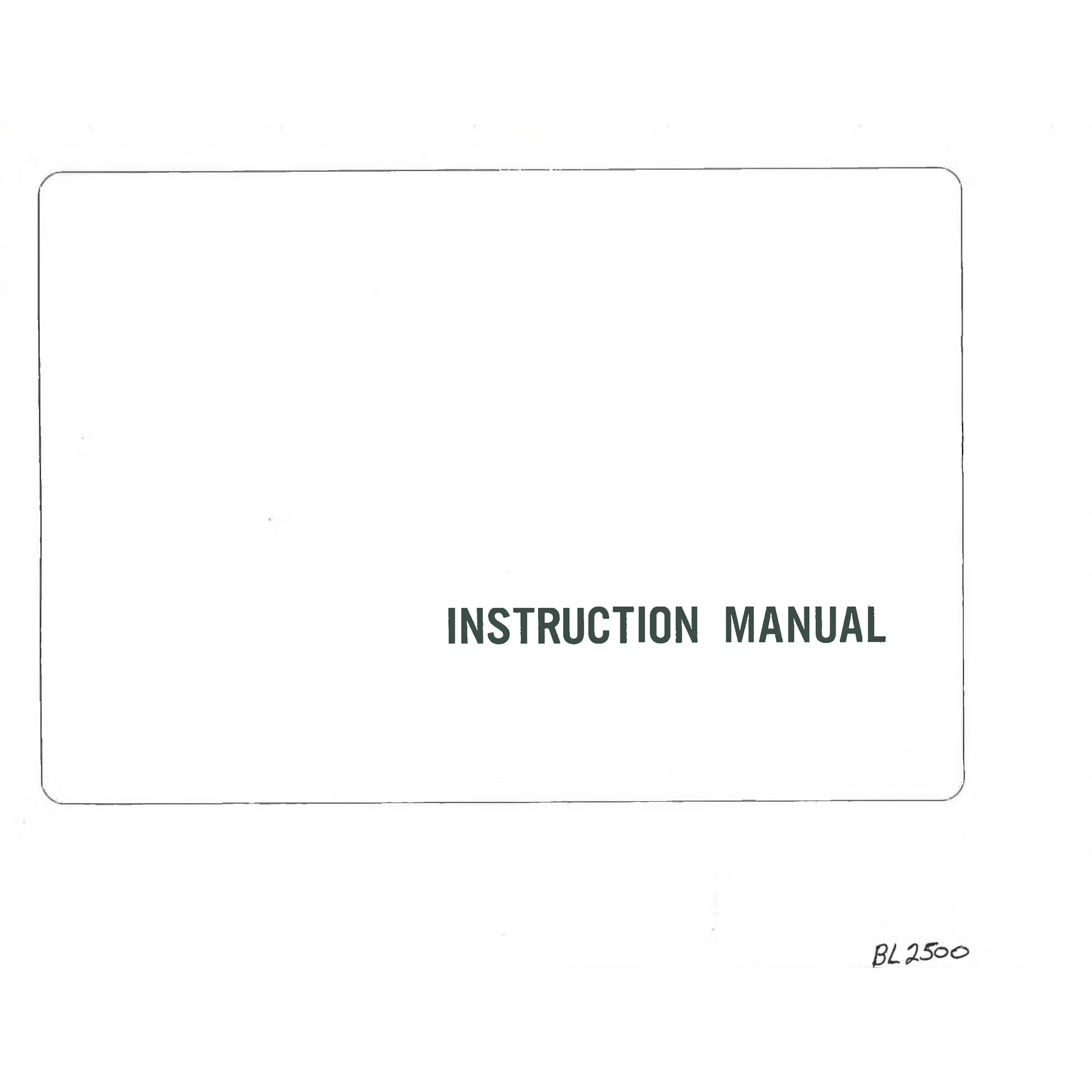 Baby Lock BL2500/BL3500 Instruction Manual