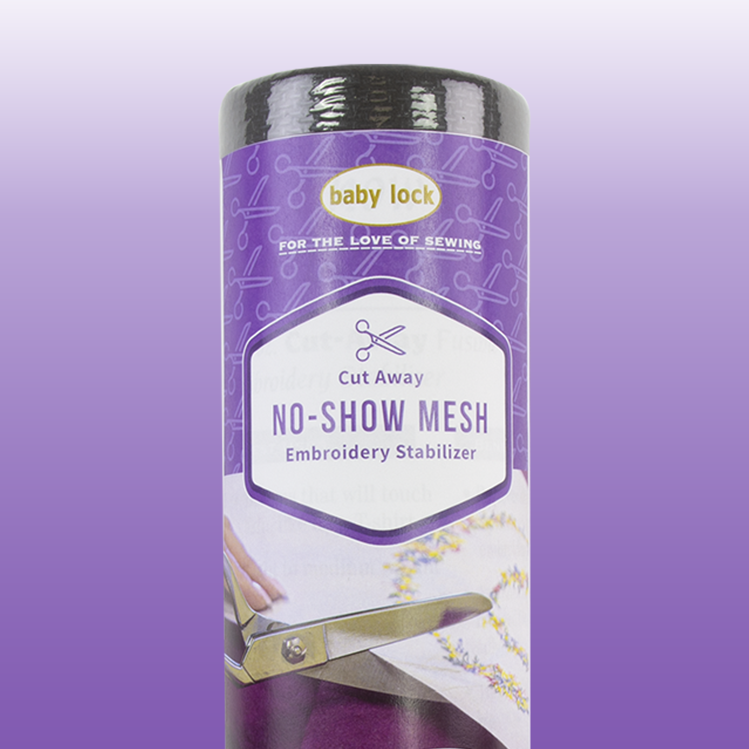 No-Show Mesh Cut Away Stabilizer, Black - 12in x 10yd