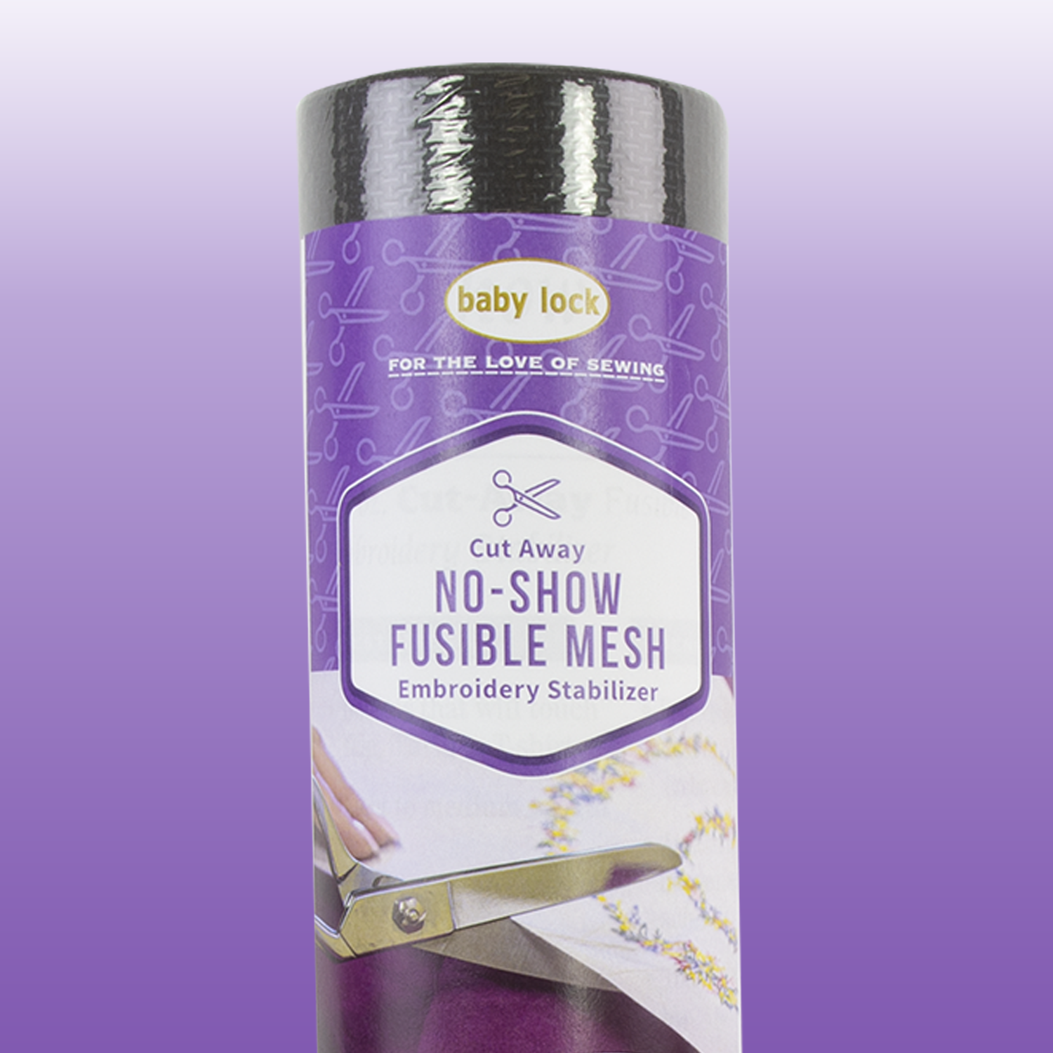 No-Show Fusible Mesh Cut Away Stabilizer, Black - 12in x 10yd