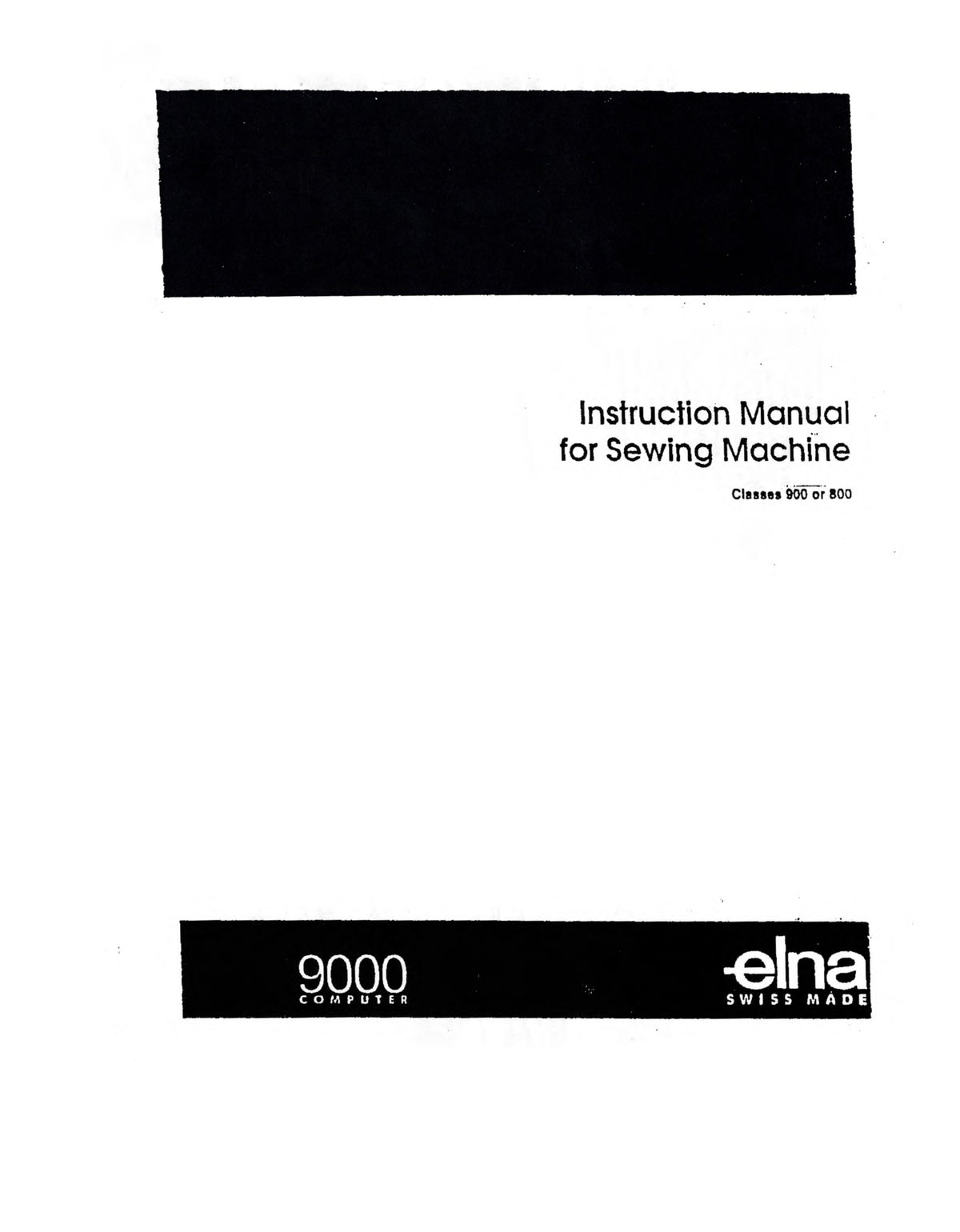 Elna 9000 Instruction Manual