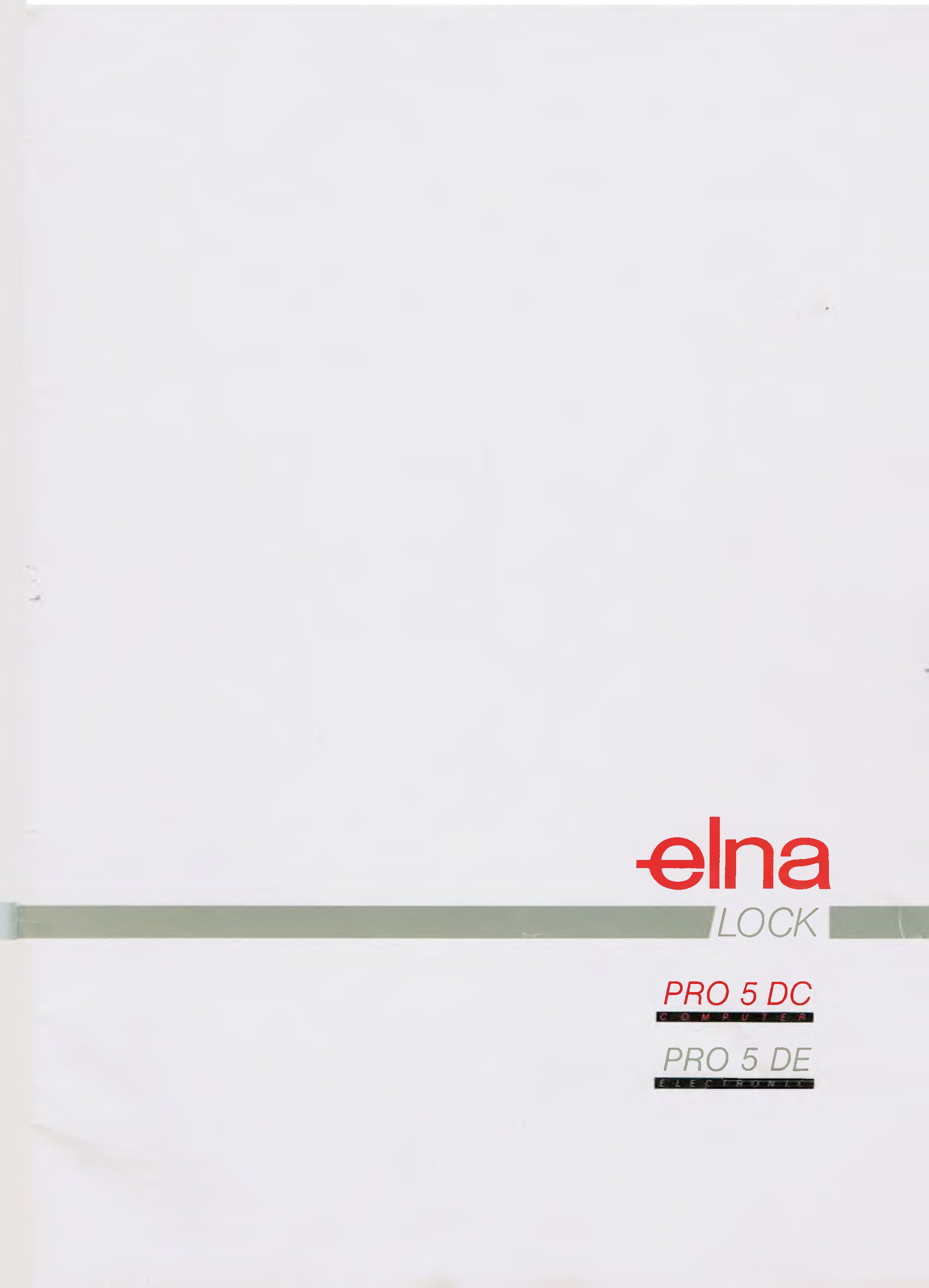 Elna Lock PRO5DC/DE Instruction Manual