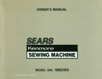 Kenmore 385.1960180 Instruction Manual
