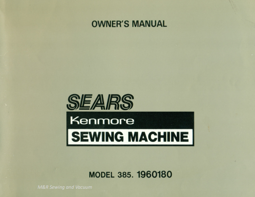 Kenmore 385.1960180 Instruction Manual