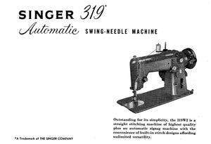 Singer Model 319 Instruction Manual