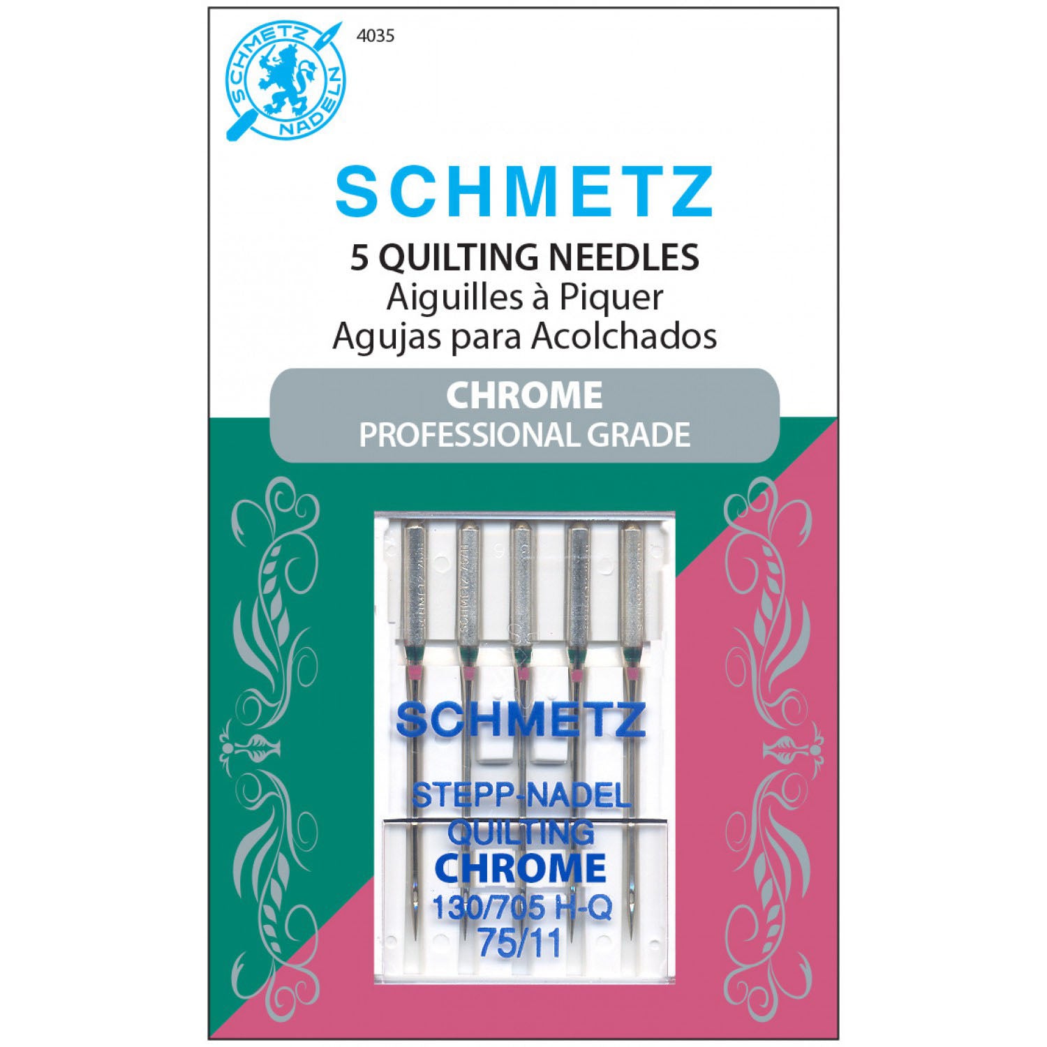 Schmetz Chrome Quilting Needles - 75/11