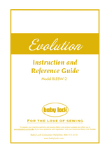 Baby Lock Evolution Instruction Manual