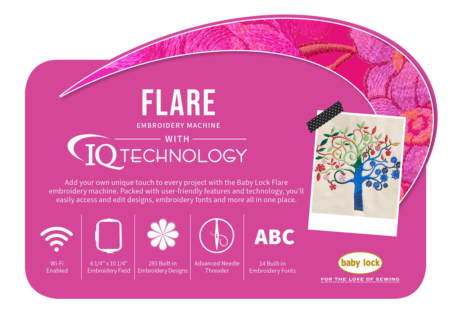 Baby Lock Flare Embroidery Only Machine