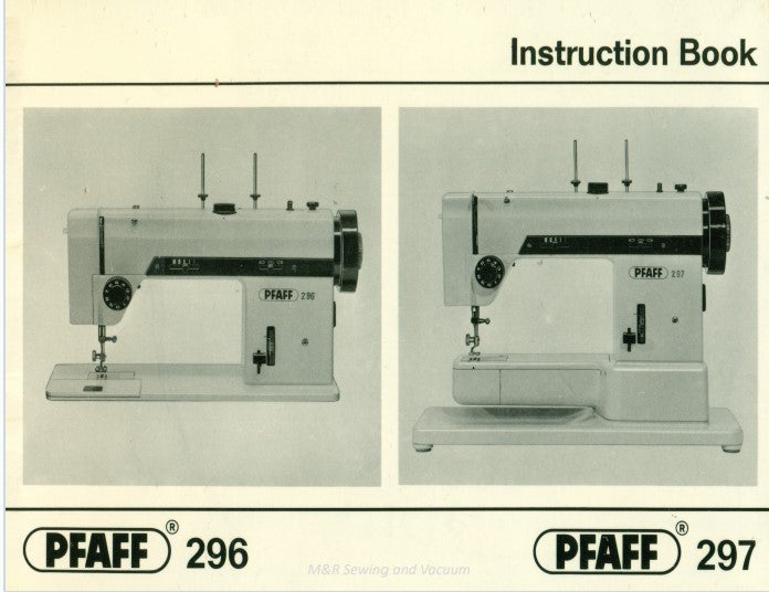 Instruction Manual, Pfaff 296/297