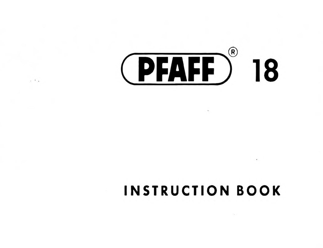 Pfaff 18 Instruction Manual