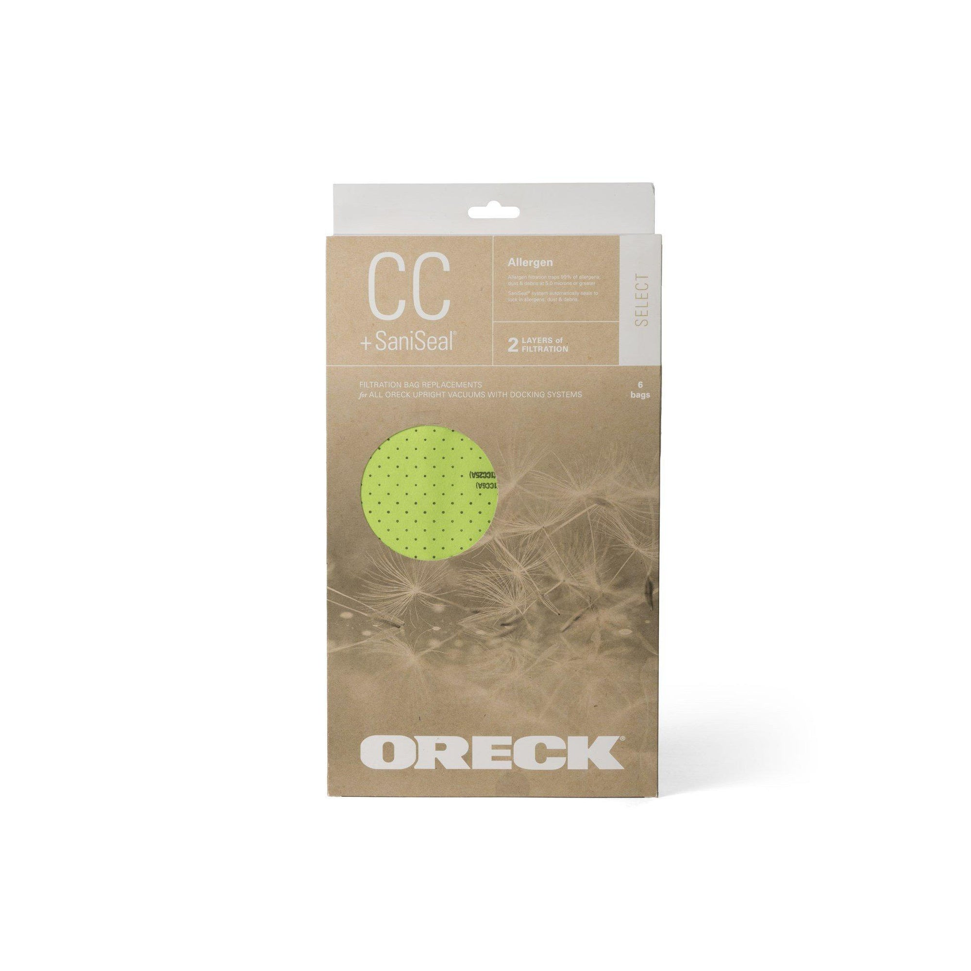 Oreck Type CC Green Select Filtration Bags, 6/pk