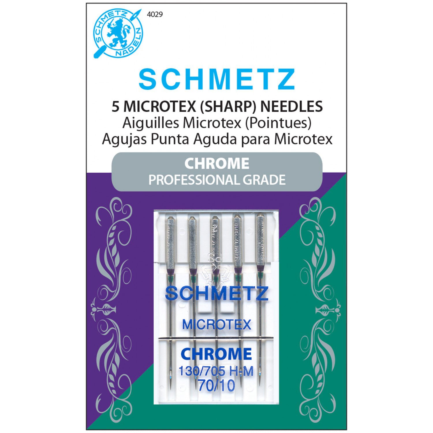 Schmetz Chrome Microtex 70/10, 5/pk