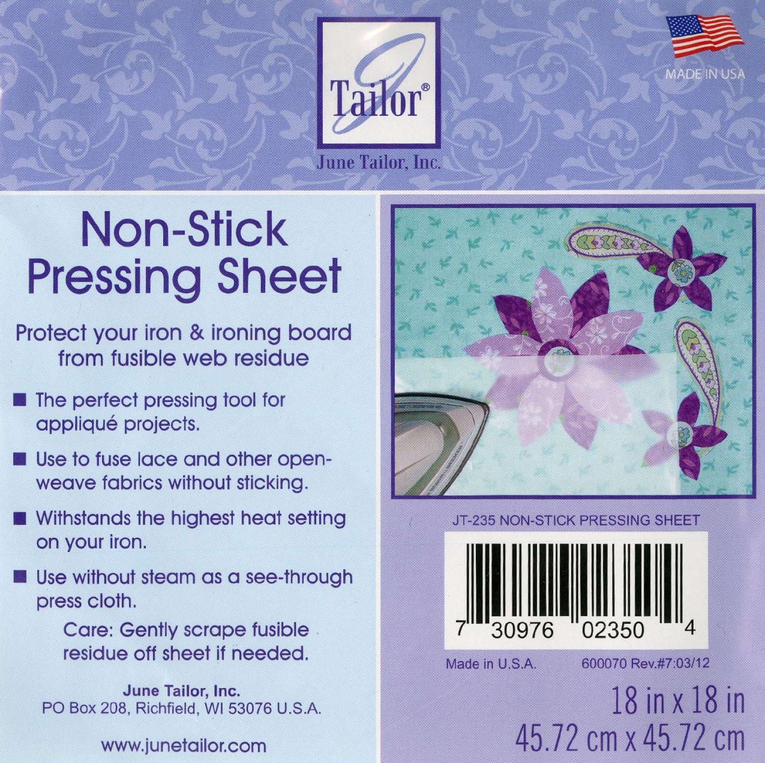 Non-Stick Pressing Sheet, 18"x18"