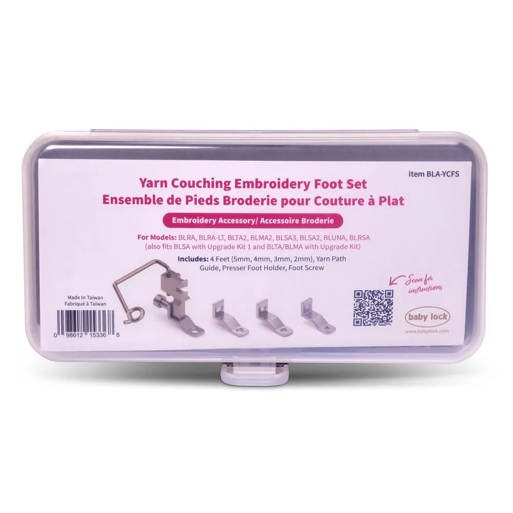 Baby Lock Yarn Couching Embroidery Foot Set - 4 Soles, BLA-YCFS