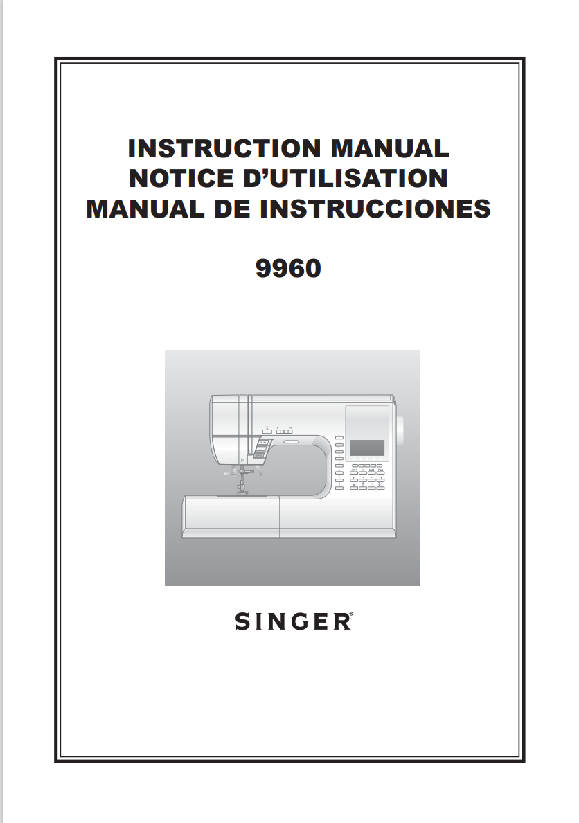 Instruction Manual, Singer 9960