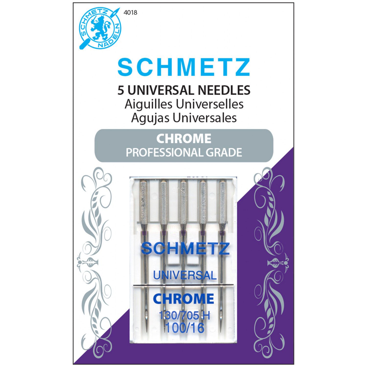 Schmetz Chrome Universal Needles - 100/16