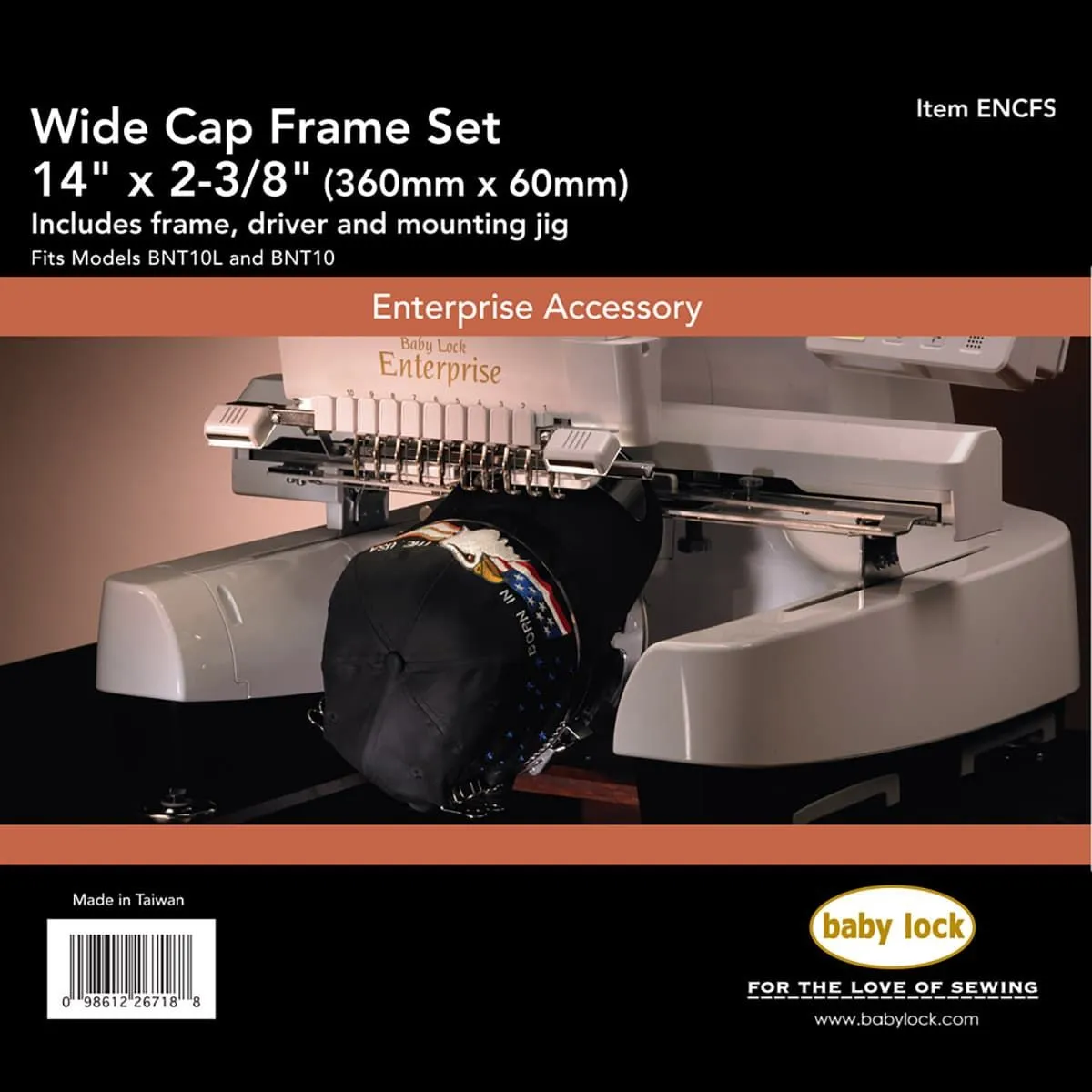 Baby Lock Wide Cap Frame Set, ENCFS