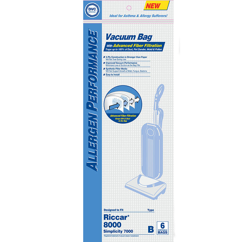 Allergen Bag Type "B", Simplicity/Riccar - 6/pk