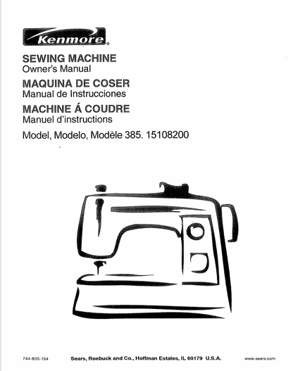 Kenmore 385.15108200 Instruction Manual