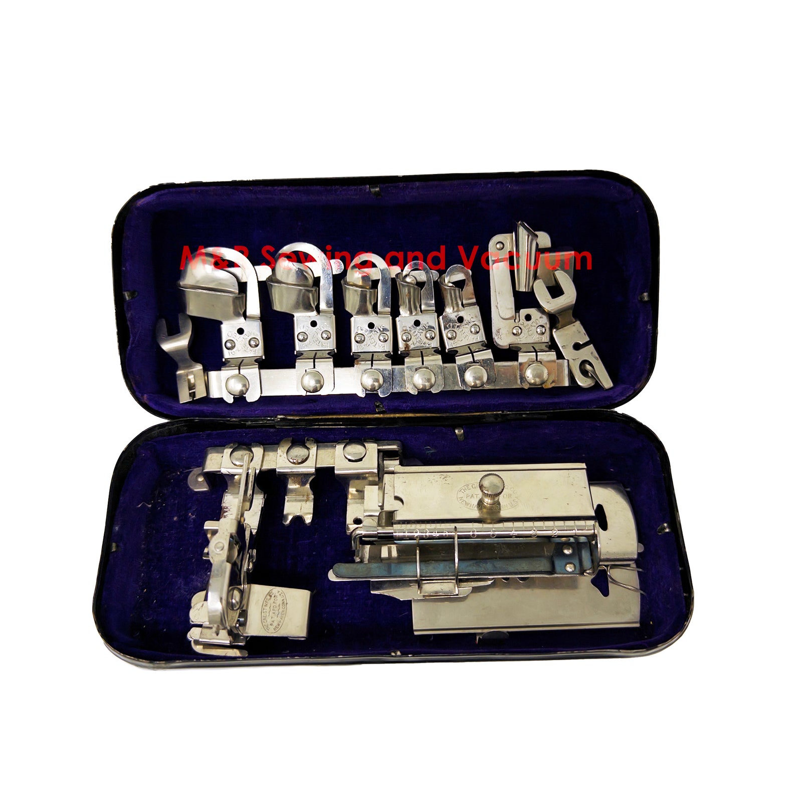 Antique White Rotary Accessory Box w/ Attachments