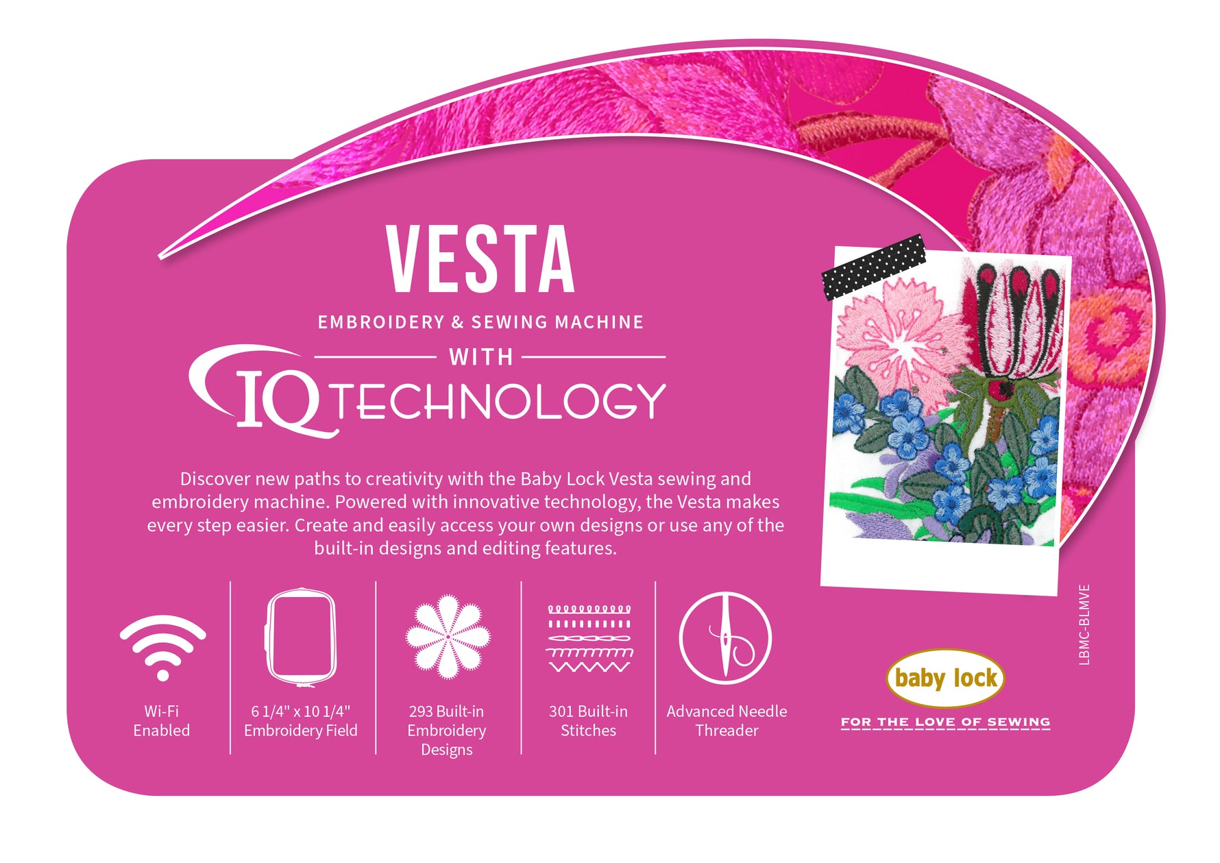 Baby Lock Vesta Sewing and Embroidery Machine