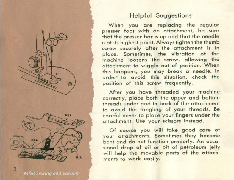 Kenmore Zigzag Attachments Instruction Manual