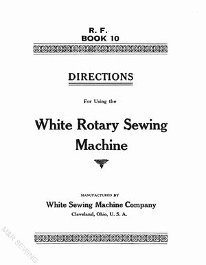 White Rotary Sewing Machine Book 10 Instruction Manual