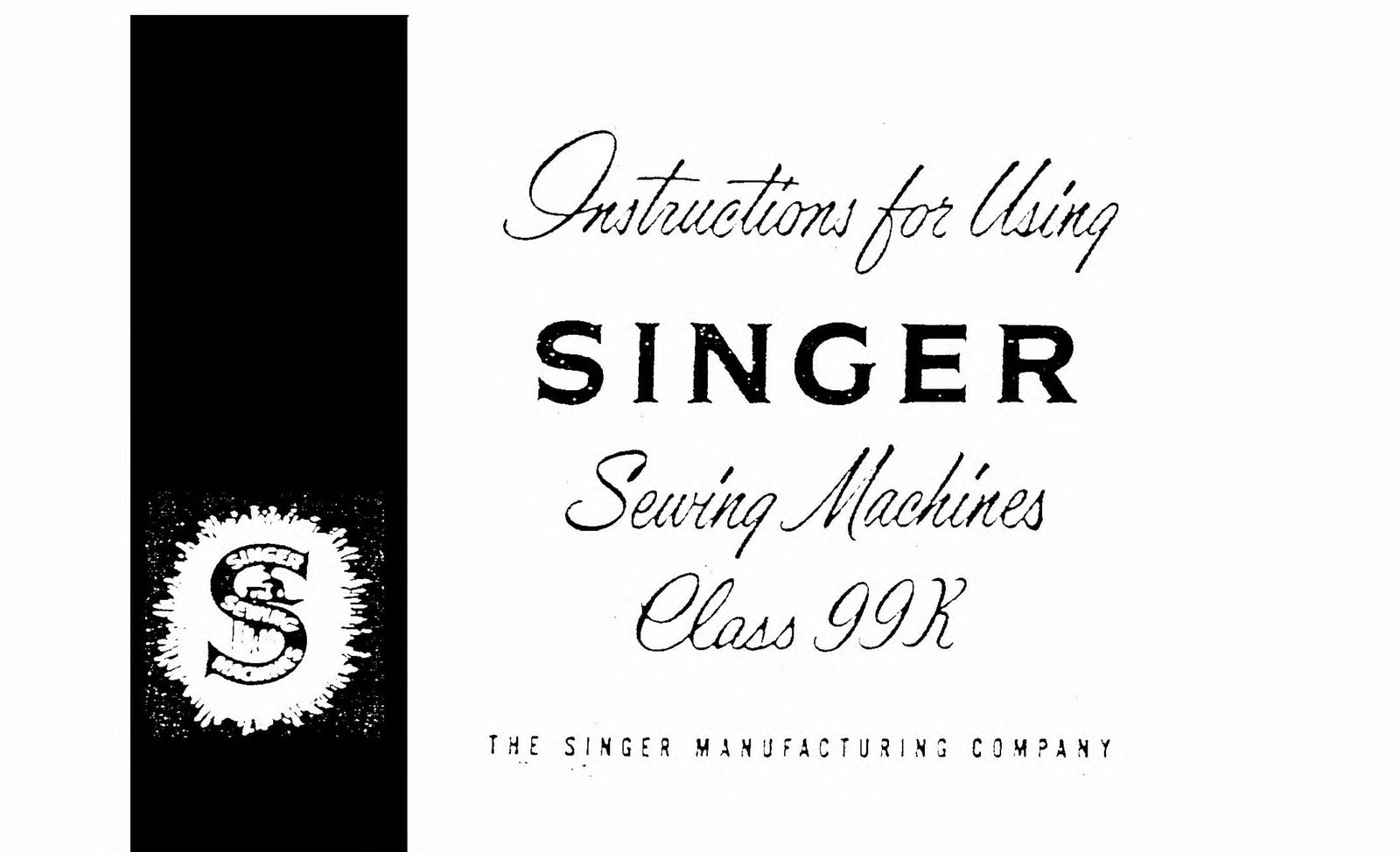 Singer 99k Instruction Manual