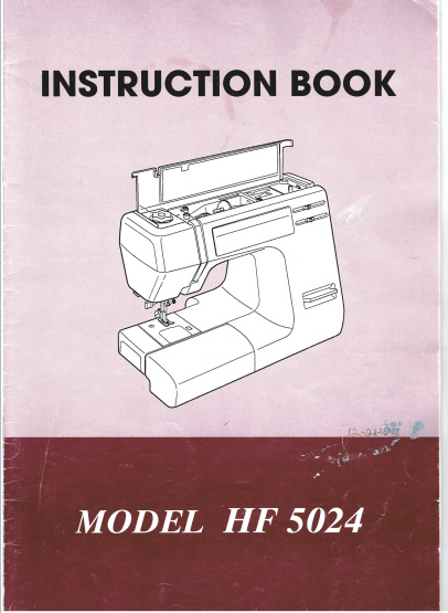 Janome HF5024 Instruction Manual