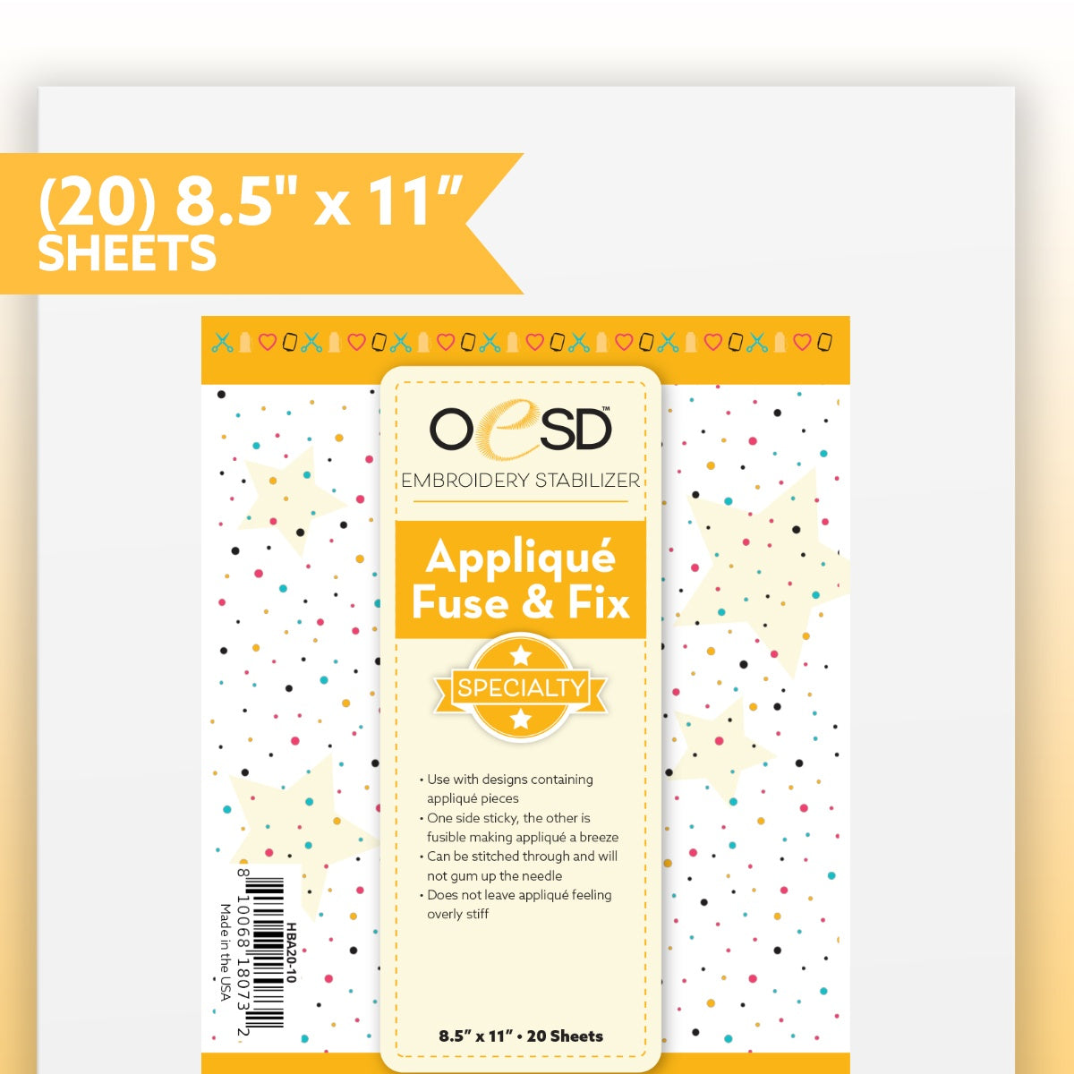 OESD Applique Fuse & Fix Sheets - 10in x 8in