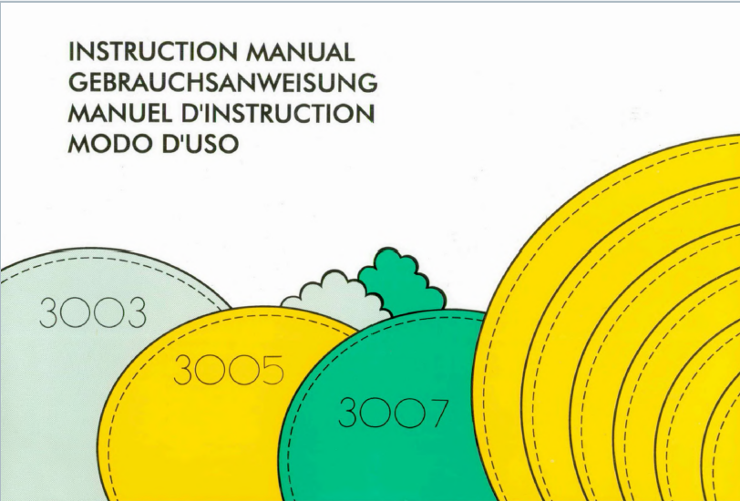 Elna 3003/3005/3007 Instruction Manual