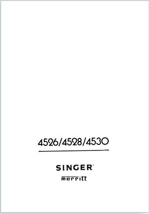 Instruction Manual, Singer 4526